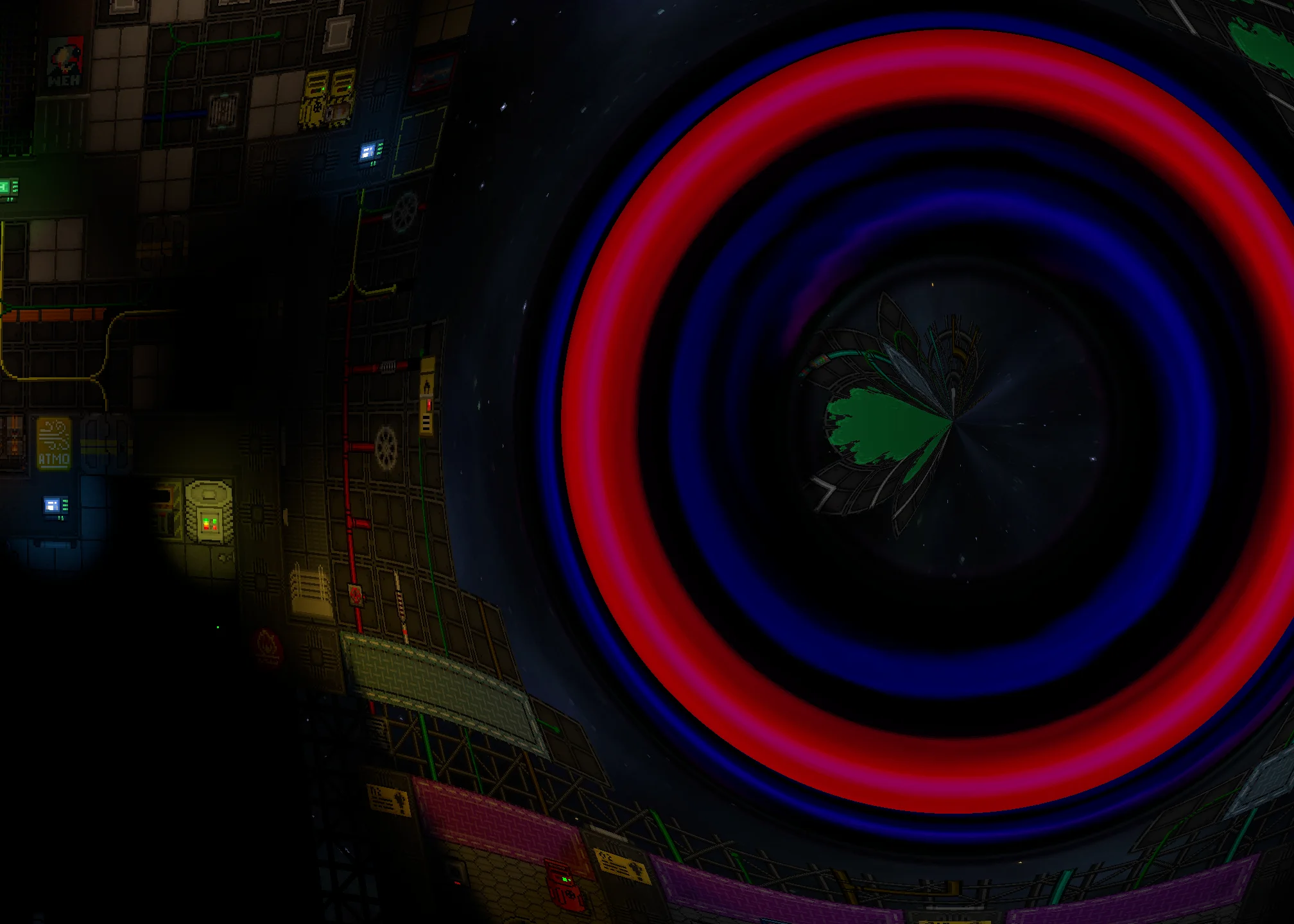 Osobliwość pochłania stację (screenshot z gry)